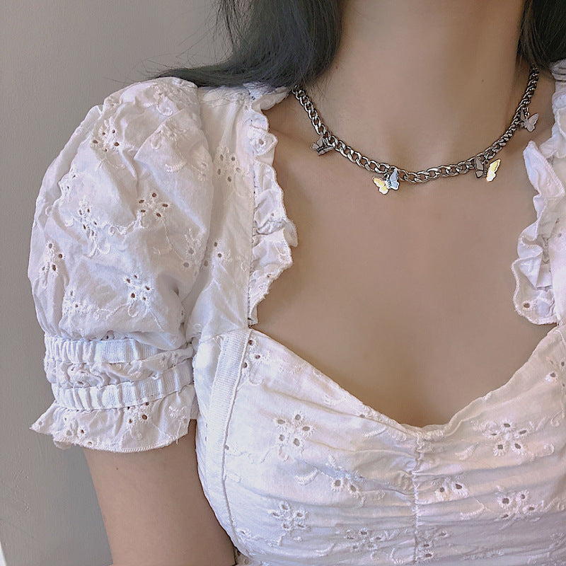 Punk Style Hip-hop Di Butterfly Necklace Necklace