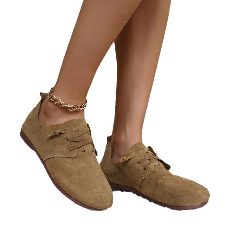 New Retro Boken Flannel Casual Pumps Women