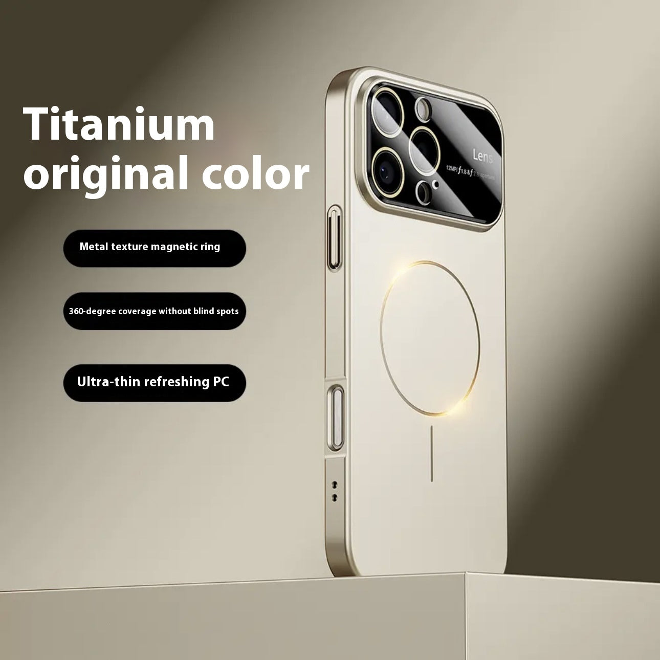 Large Window Frosted Fine Circle Magnetic Drop-resistant Phone Case