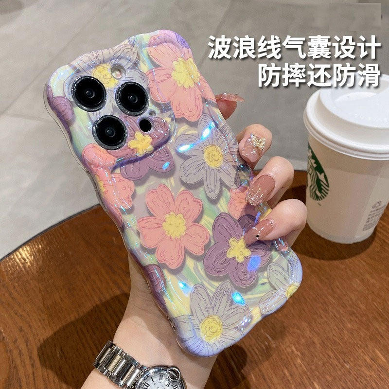 All-inclusive Drop-resistant Oil Painting Flower Soft Silicone Phone Case