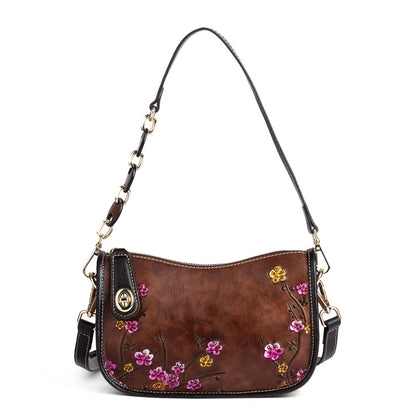 First-Layer Cowhide Fashionable Simple Shoulder Bag