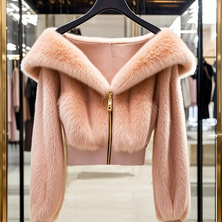 New Social Elegant Lady Of Note Plush Coat