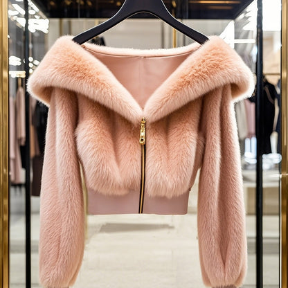 New Social Elegant Lady Of Note Plush Coat