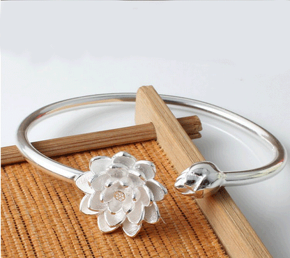 Snow Lotus Silver Bracelet Fashion Korean Version Women&