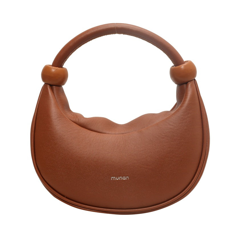 Shoulder Messenger Soft Leather Portable Moon Bag