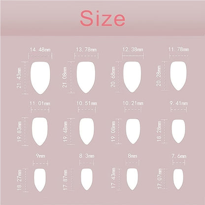 24 PCS Aurora Powder Nail Art, Length Long Water Pipe Fake Nails, Had Nail Tips False Nail