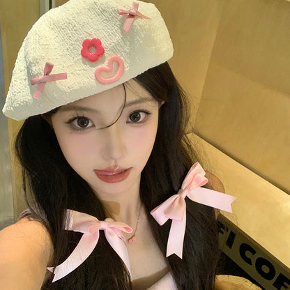 Beret Big Head Circumference Female Black Internet Celebrity All-matching