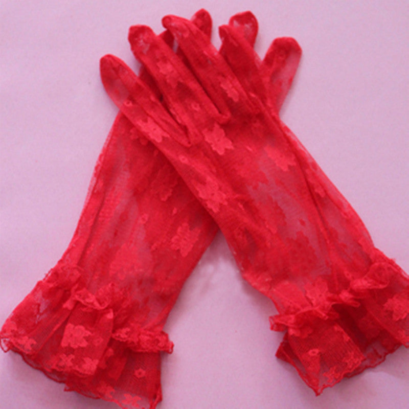 Bride Wedding Gloves Butterfly Embroidered