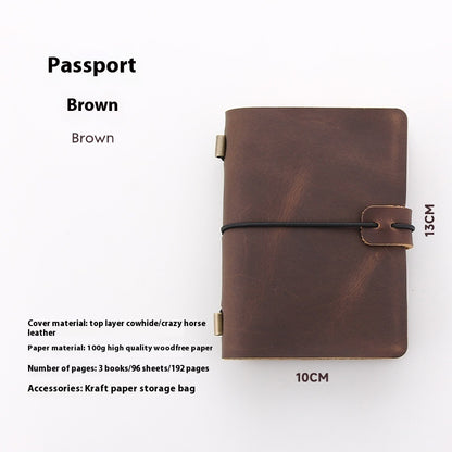 Crazy Horse Leather Business Notebooks High-grade Diary