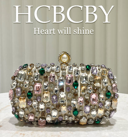 Luxurious Gold-colored Clutch With Dazzling Rhinestone Accents