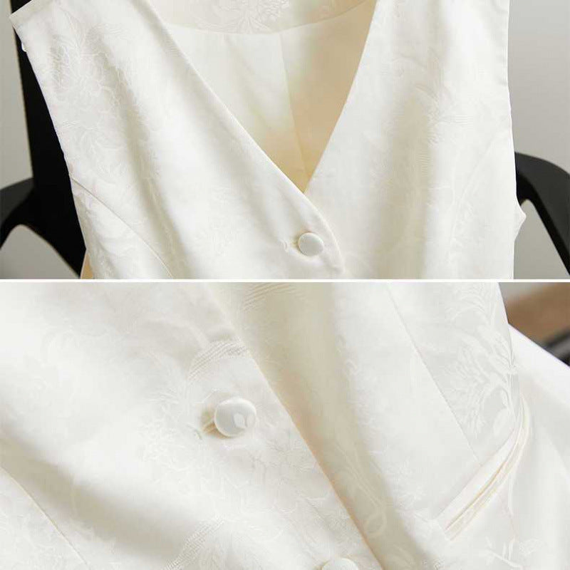 Slim-fit V-neck Youthful Jacquard Vest Waistcoat
