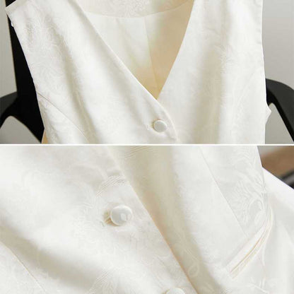 Slim-fit V-neck Youthful Jacquard Vest Waistcoat