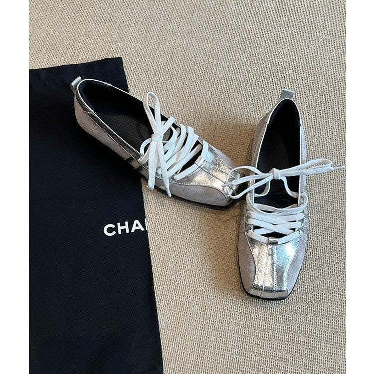 Niche-style White Sneakers And Ballet Flats For Women