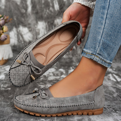 Stitching Bow Solid Color Women&