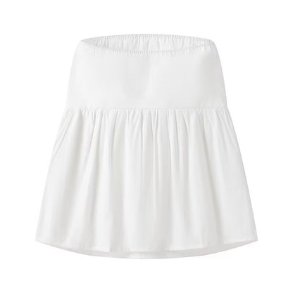 Summer Pure Color Tube-top Cropped Small Top