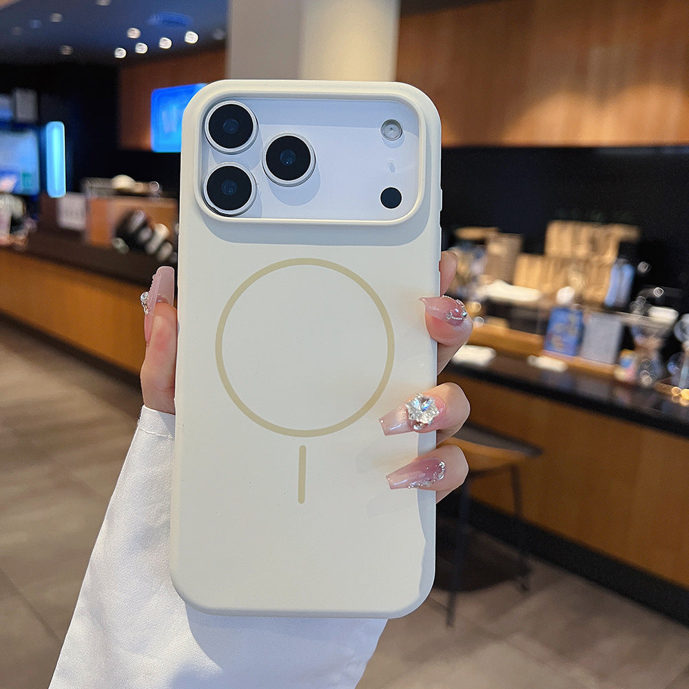 Simple Large Hole Fine Circle Silicone Magnetic Phone Case