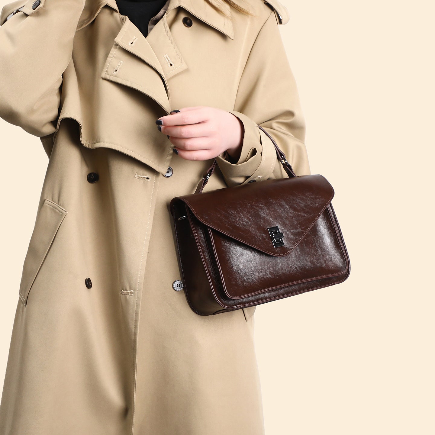 Oil-waxed Leather Vintage Elegant Womens