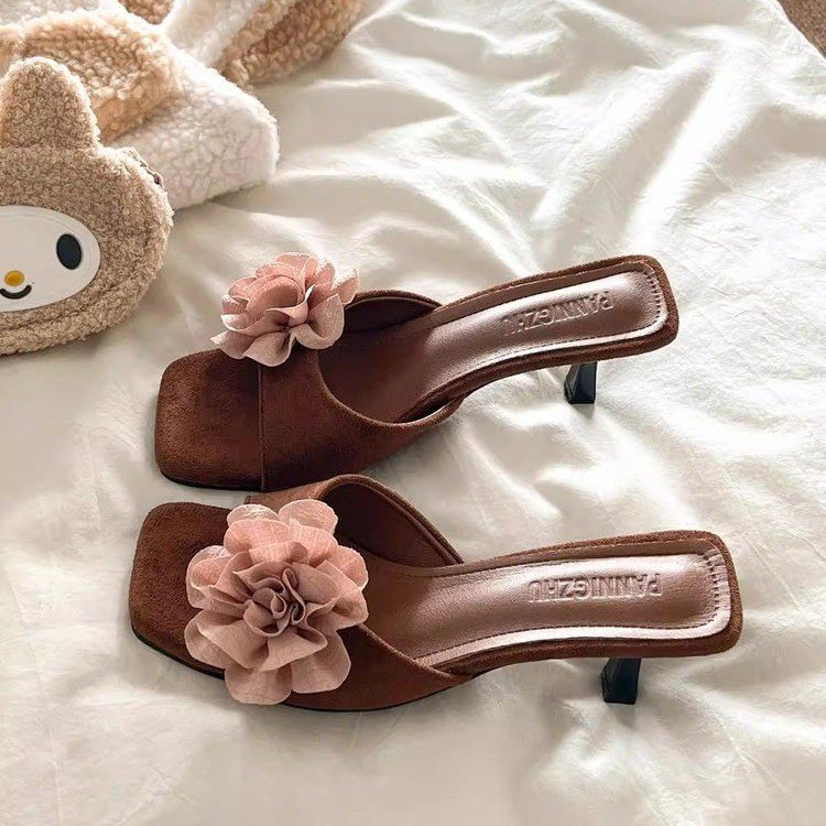 Vintage Floral One-Strap Sandal Slippers