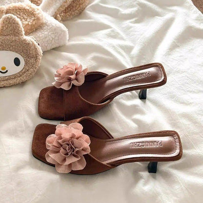 Vintage Floral One-Strap Sandal Slippers