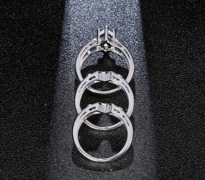 European and American couples combination rings Engagement zircon rings Hot set ring