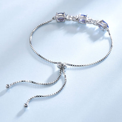 Ladies Adjustable 925 Sterling Silver Bangle Bracelet