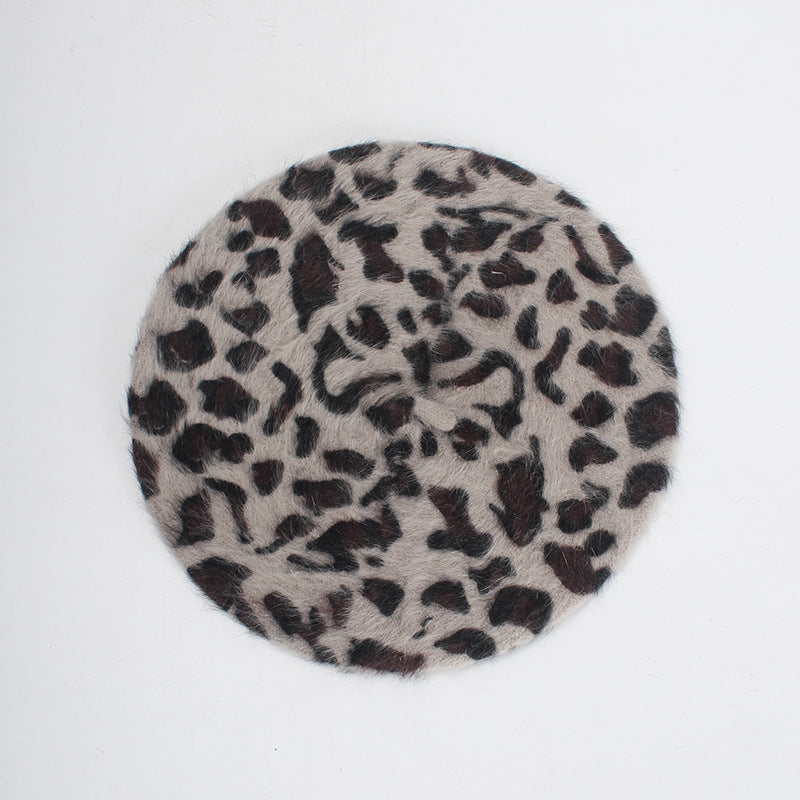 Retro Beret Leopard Painter Hat Super Versatile