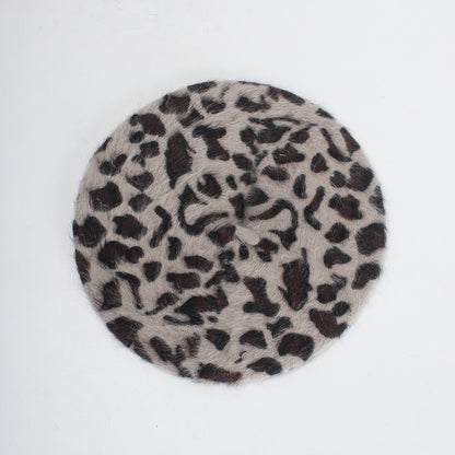 Retro Beret Leopard Painter Hat Super Versatile