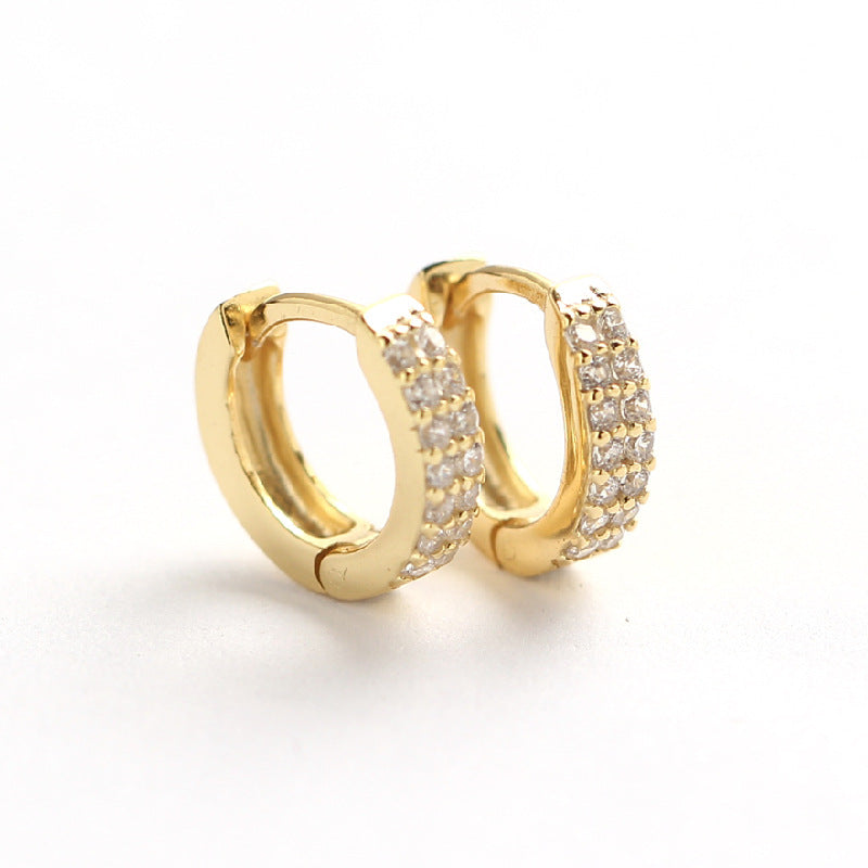 Double row diamond wild ear ring