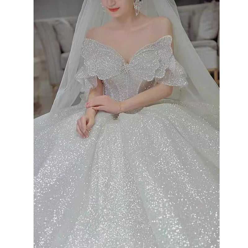 French Tube Top Wedding Dress Mother&