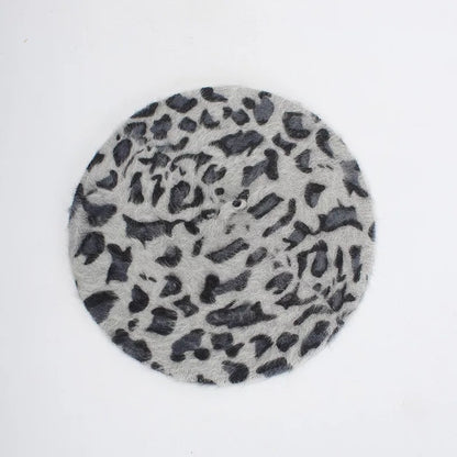 Retro Beret Leopard Painter Hat Super Versatile