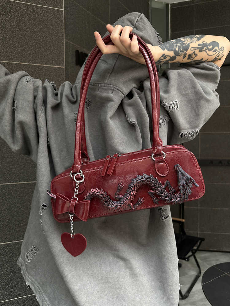 Bag Designer Model Red Dragon Niche High Sense Bowling Bag