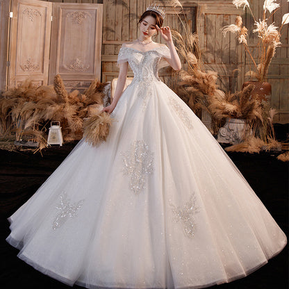Heavy One-shoulder Bridal Temperament Forest Super Fairy Dream Starry Sky Skirt