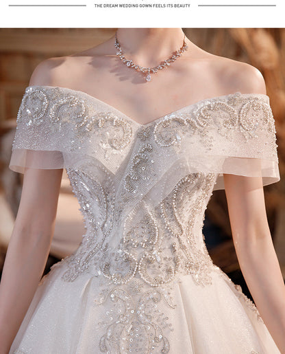 Heavy One-shoulder Bridal Temperament Forest Super Fairy Dream Starry Sky Skirt