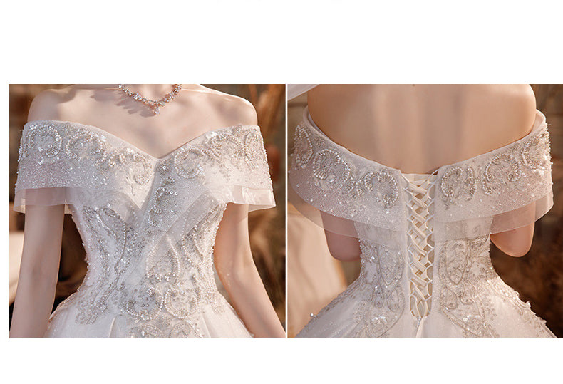 Heavy One-shoulder Bridal Temperament Forest Super Fairy Dream Starry Sky Skirt