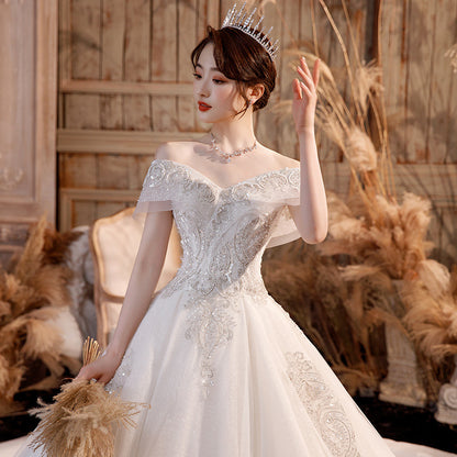 Heavy One-shoulder Bridal Temperament Forest Super Fairy Dream Starry Sky Skirt