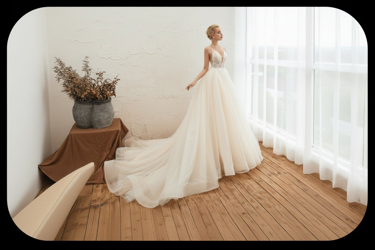Starry Sky Luxury ig Tail Is Thin Baeakless Dream Master Wedding Dress