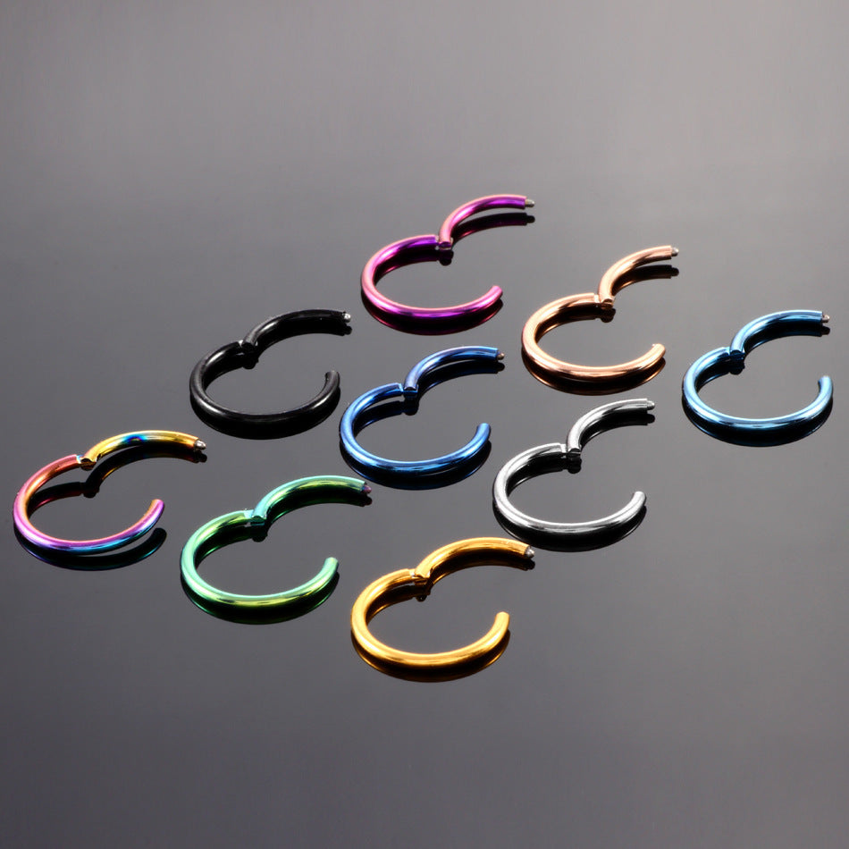 Stainless Steel Pierced Nose Ring Interface Ring Closed Ring Seamless Connection Nose Ring Earrings