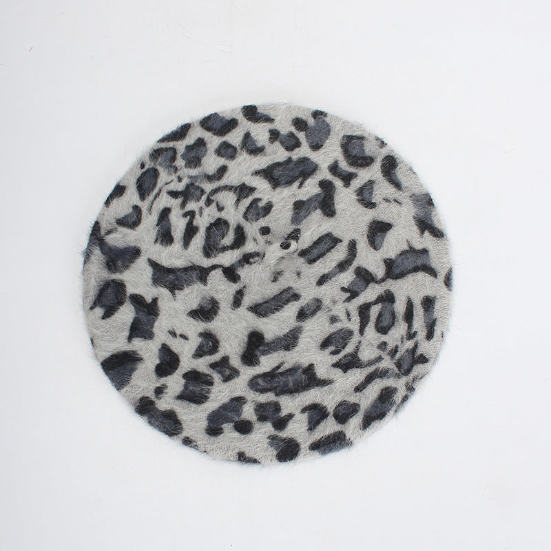 Retro Beret Leopard Painter Hat Super Versatile