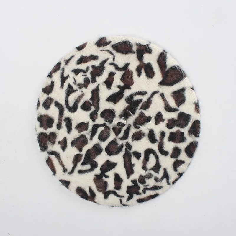 Retro Beret Leopard Painter Hat Super Versatile
