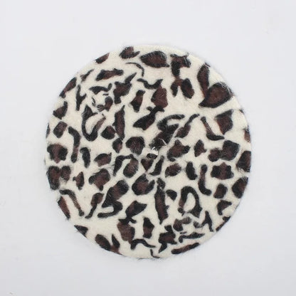 Retro Beret Leopard Painter Hat Super Versatile