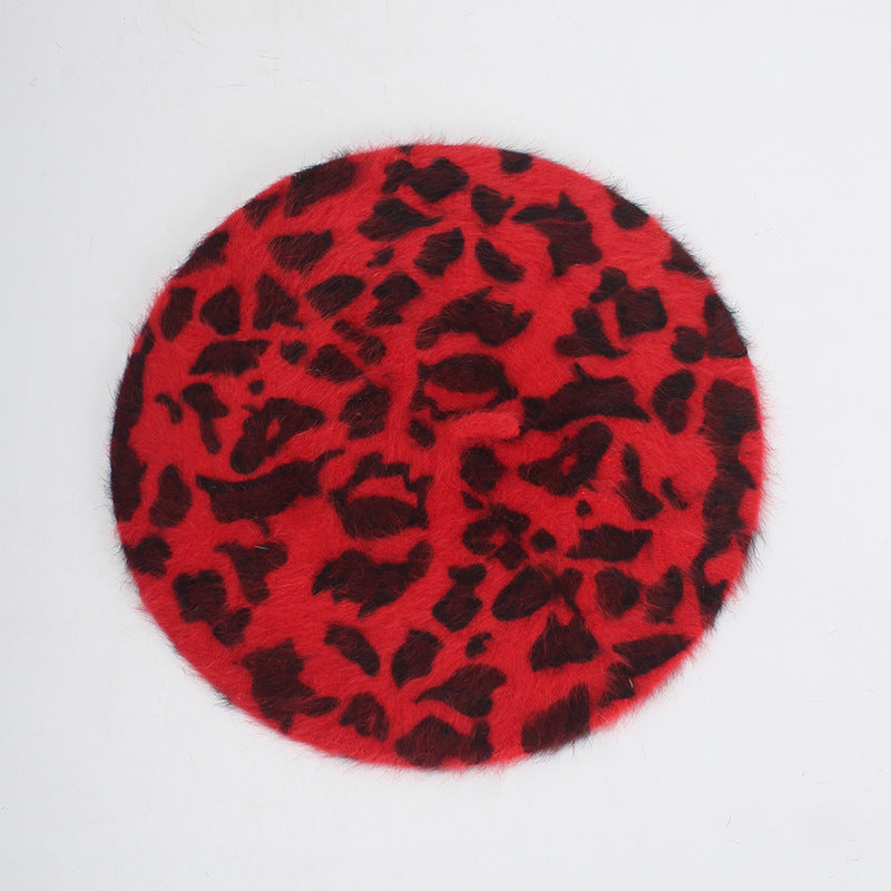Retro Beret Leopard Painter Hat Super Versatile