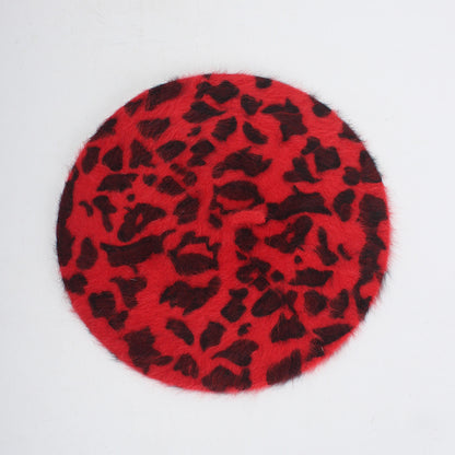 Retro Beret Leopard Painter Hat Super Versatile