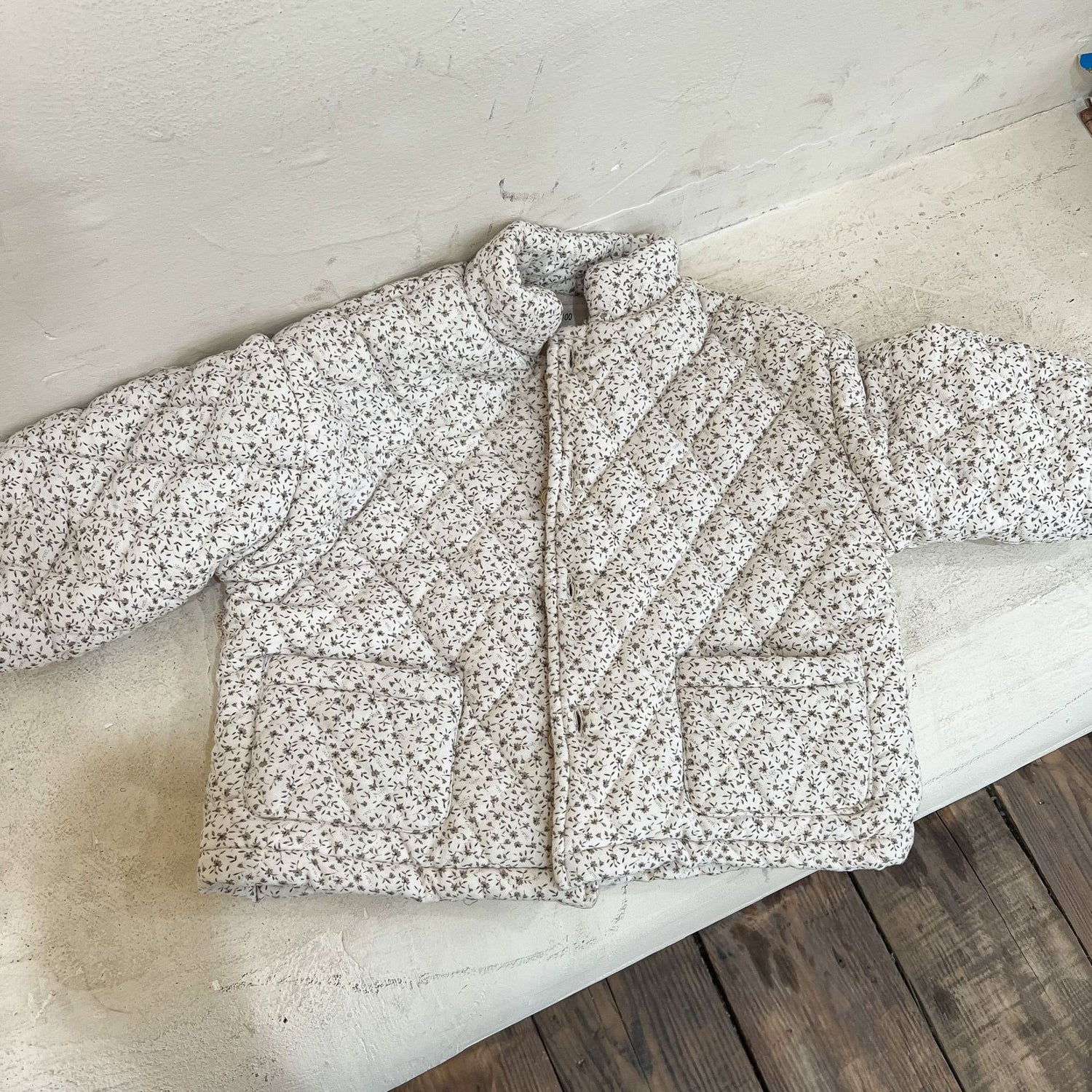 Girls Padded Cotton Clothes Fleece Thickened Floral Kids&