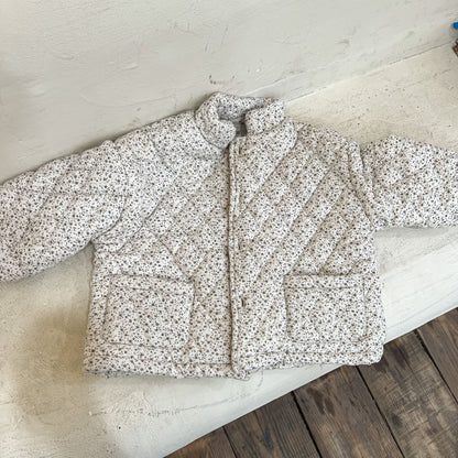 Girls Padded Cotton Clothes Fleece Thickened Floral Kids&