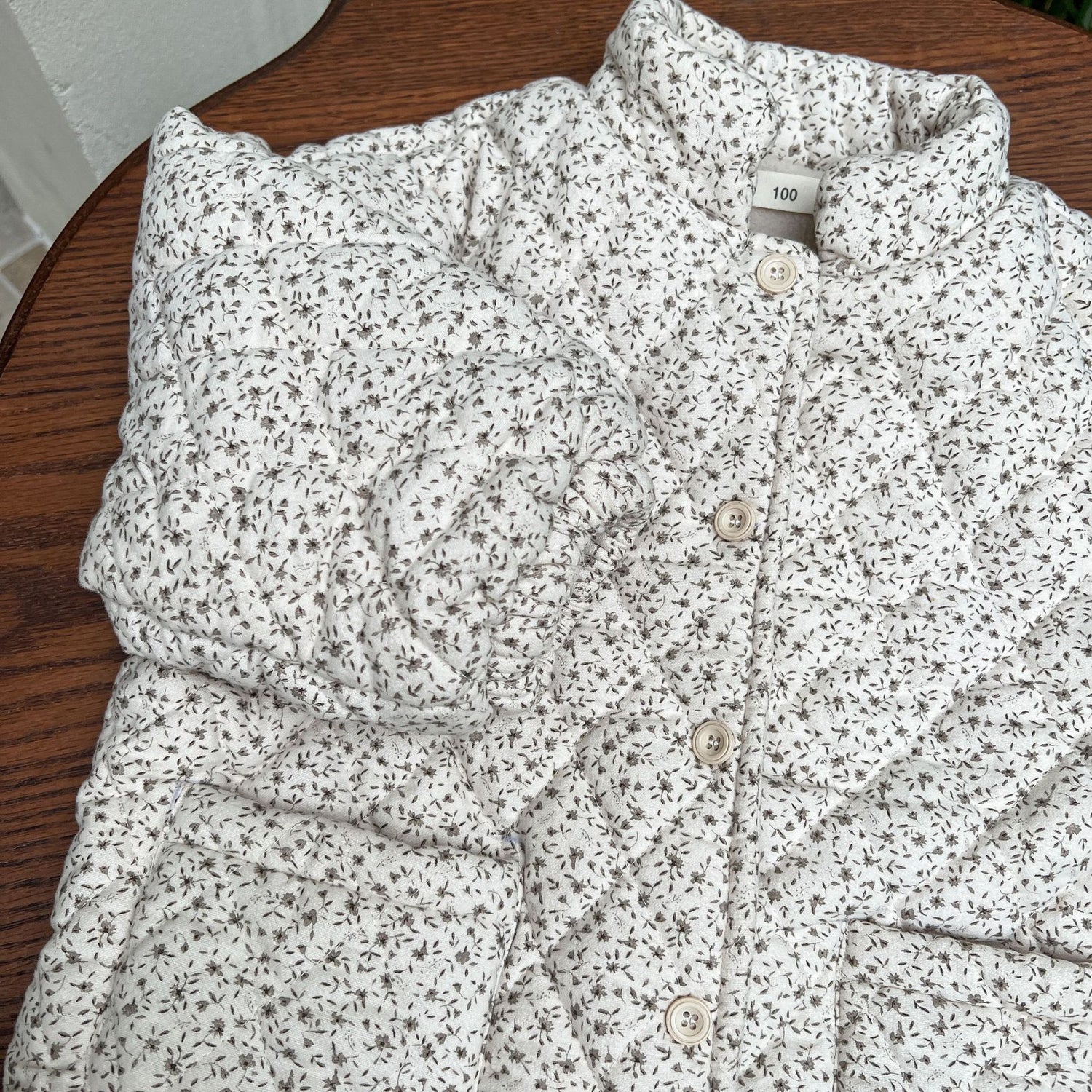 Girls Padded Cotton Clothes Fleece Thickened Floral Kids&