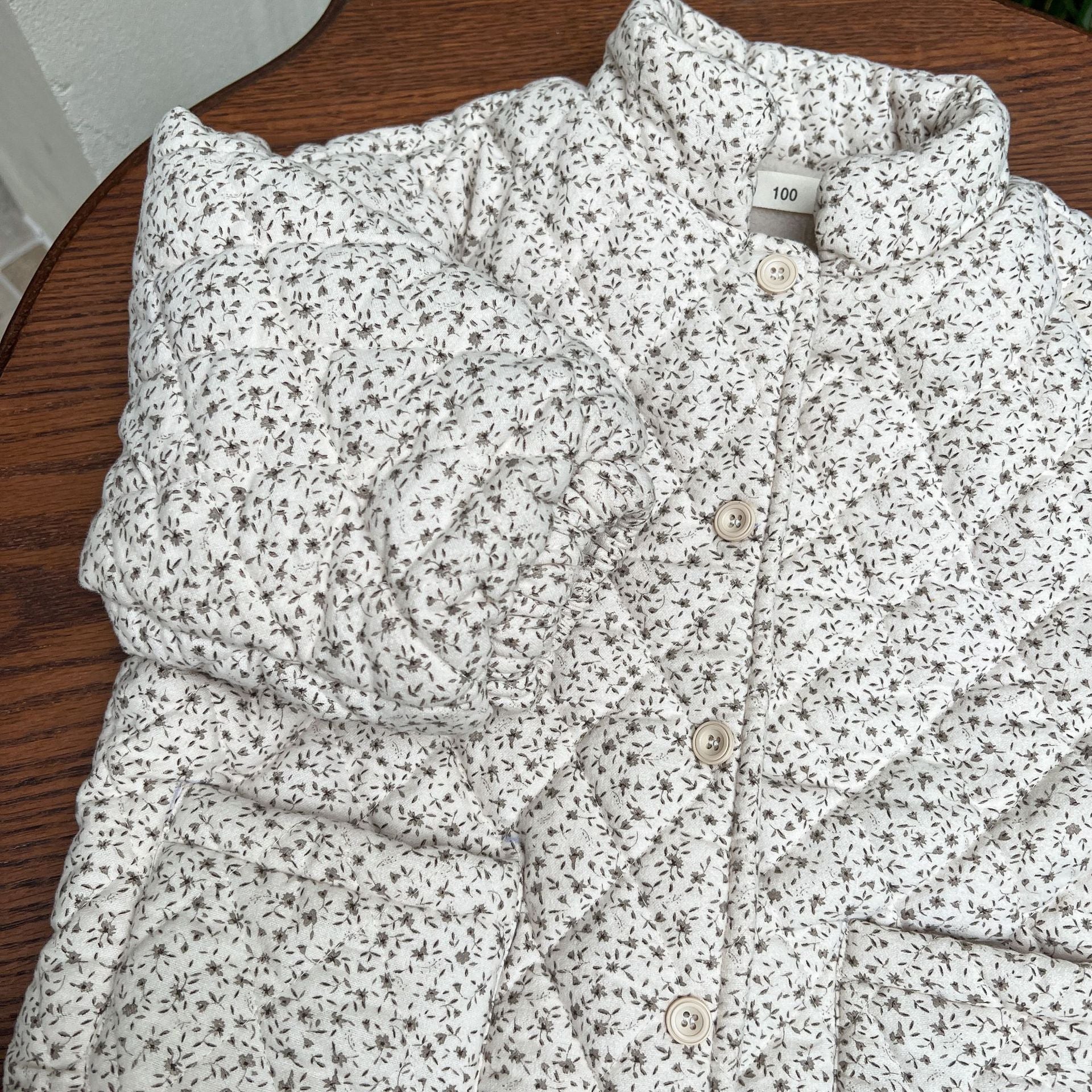 Girls Padded Cotton Clothes Fleece Thickened Floral Kids&