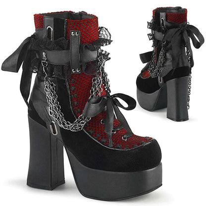 Gothic Retro Chunky Heel Platform Faux Leather Women&