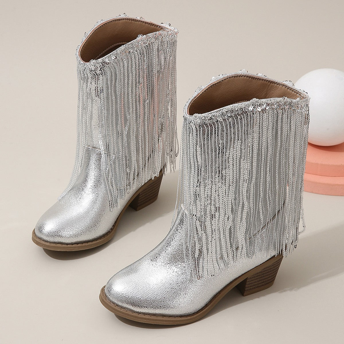 Runway Chic Chunky-heeled Fringed Ankle Boots