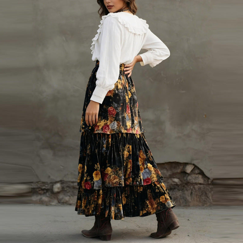 Retro High-waisted Skirt For Women
