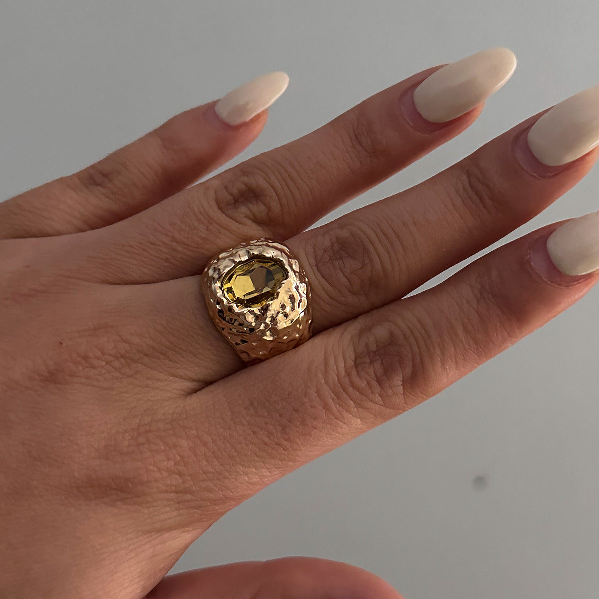Geometric Diamond Diamond Ring Metal Ring